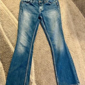 “Silver” faded flare jeans